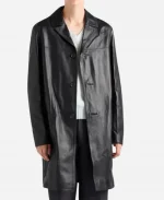 Prada Nappa Black Leather Coat