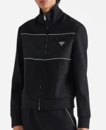 Prada Re-Nylon Panelled Black Zip-Up Jacket