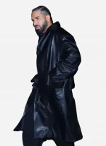 Premium Drake Vaffanculo Black Leather Coat