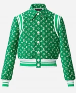 RARE LV Monogram Toweling Louis Vuitton Green Bomber Jacket