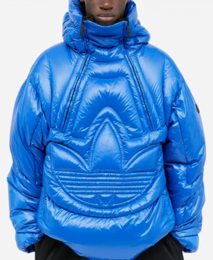 RARE Moncler x Adidas Chambery Down Quilted Puffer Blue Jacket