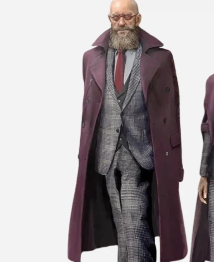 Richard E. Grant A Series of Unfortunate Events Season 03 Man With Beard But No Hair Maroon Coat