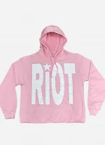 Riot Oversized Pink Hoodie