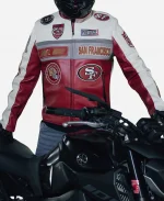San Francisco 49ers Moto Red & white Jacket
