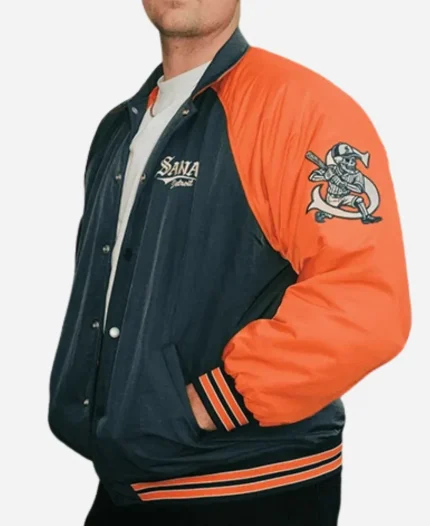 Sana x Skubal Detroit 2025 Bullpen Orange & Blue Bomber Jacket