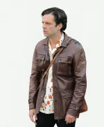 Sebastian Stan A Different Man Movie Edward Brown Leather Jacket