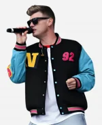 Star Nick Carter 90 & 00 Talet Festival Black & Blue Letterman Varsity jacket