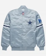 Starter x HOMAGE Dallas Cowboys Grey Satin Jacket - For Sale