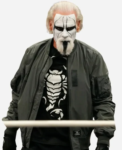Sting AEW WrestleDream 2025 Scorpion Black Bomber Jacket