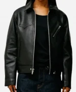  Stussy Classic Biker Black Leather Jacket