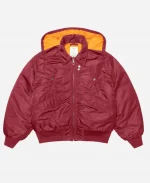 Stussy Snow Flight Hooded Bomber Burgundy Jacket-Red