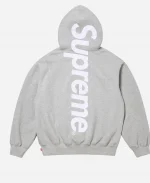 Supreme Applique Grey Fleece Pullover Hooded Sweatshirt