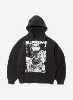Supreme Hysteric Glamour Thermal Lined Zipper Black & Red Hoodie