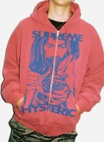 Supreme Hysteric Glamour Thermal Lined Zipper Hoodie In Red