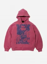 Supreme Hysteric Glamour Thermal Lined Zipper Red Hoodie