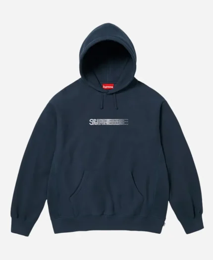 Supreme x Swarovski Motion Logo Blue Hoodie