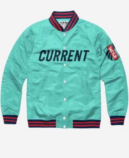 Ted Lasso Kansas City Current Letterman Full-Snap Varsity Satin Jacket