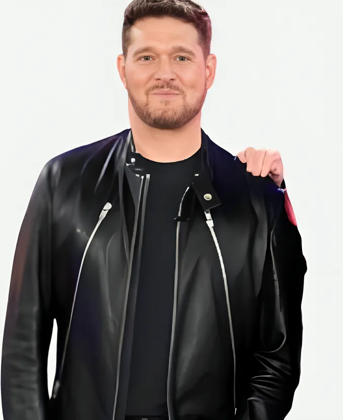 The Voice S28 Michael Buble Black Leather Jacket The Voice S28 Michael Buble Black Leather Jacket