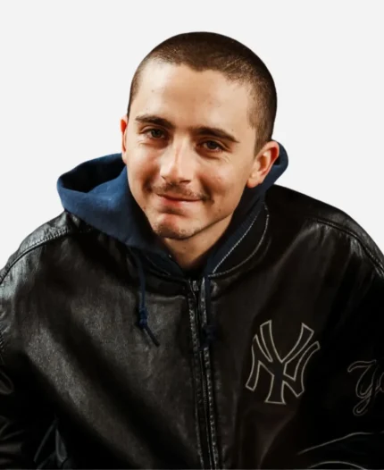 Timothée Chalamet Yankees Leather Varsity Jacket