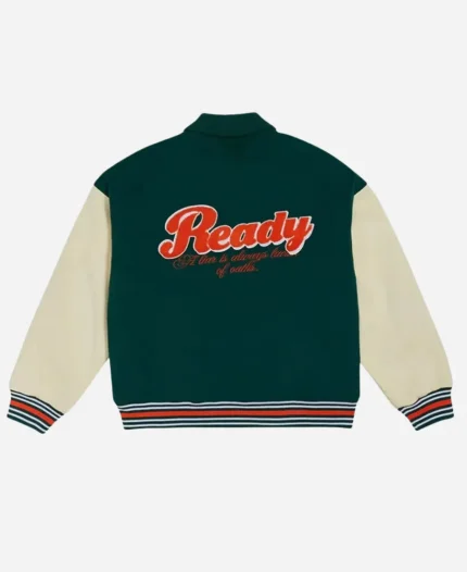 Unisex A Liar Is Always Lavish Of Oaths Ready Green & White Letterman Varsity Jacket