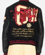Unisex AC Milan X Off White vintage Black Varsity Jacket