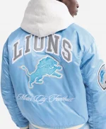 Unisex Abercrombie Detroit Lions Blue Bomber Jacket - For Sale