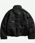 Unisex Anti Social Club Standard Issues Black Puffer jacket
