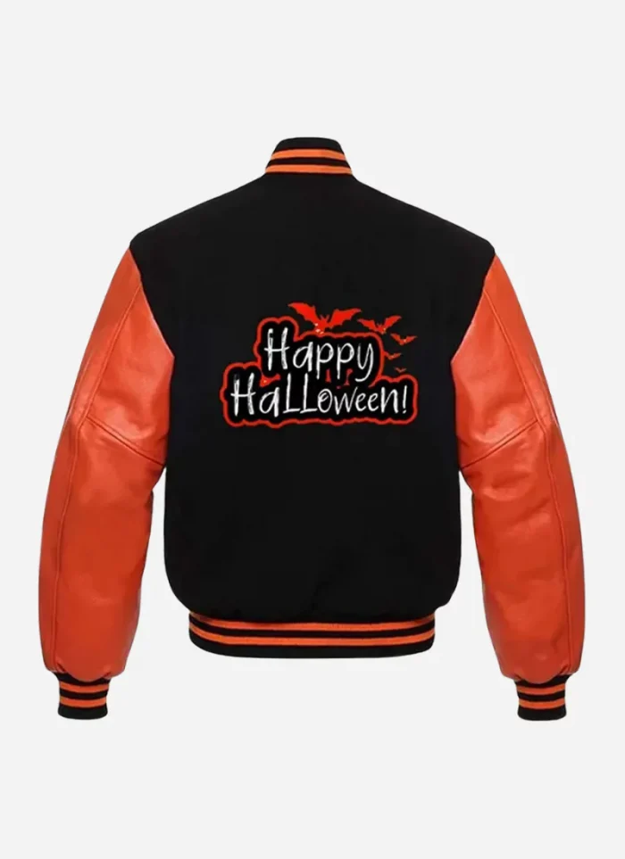 Unisex Happy Letterman Halloween Varsity Jacket