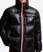 Unisex Moncler Montbeliard Hoodie Short Down Black Jacket