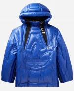 Unisex RARE Moncler x Adidas Chambery Down Quilted Puffer Blue Jacket