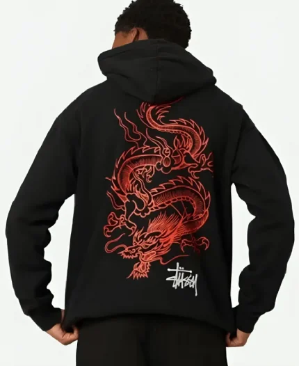 Unisex Stussy Dragon Black Hoodie
