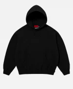 Unisex Supreme Applique Black Fleece Pullover Hooded Sweatshirt