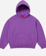 Unisex Supreme Applique Fleece Purple Hooded Sweatshirt