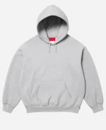 Unisex Supreme Applique Grey Fleece Pullover Hooded Sweatshirt