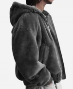 Unisex Zara Reversible Grey Faux Leather Bomber Jacket