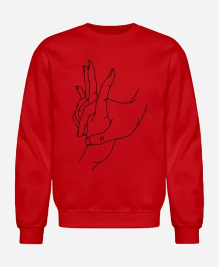Valentine's Day Holding Hands Red Sweatshirt