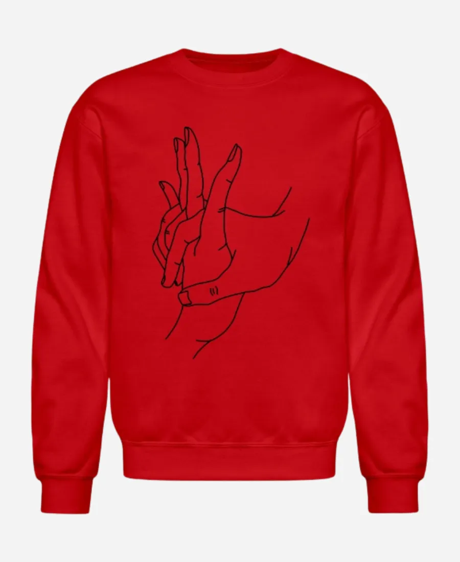 Valentine's Day Holding Hands Red Sweatshirt Valentine's Day Holding Hands Red Sweatshirt