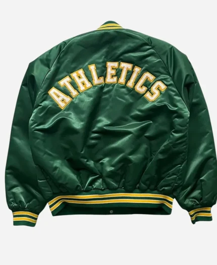 Vintage 90s MLB Oakland A’s Chalk Line Green Bomber Jacket