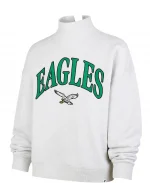 Women’s ’47 Philadelphia Eagles Vantage Mock Neck Heather Gray Sweatshirt