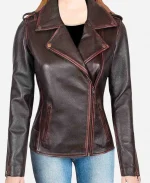 Women's Chocolate Brown Leather Jacket