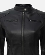 Women's Moto Biker Black Zip Up Leather Jackets