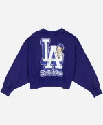 Women's New Era x Bella Dona x Betty Boop Dodgers Crewneck Blue Sweatshirt