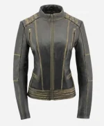 Women's Tarnished Motorbike Leather Jacket