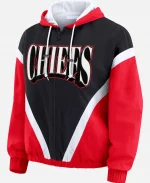 Women's WEAR by Erin Andrews Kansas City Chiefs Retro Crinkle Windbreaker Red-Black Hoodie