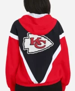 Women's WEAR by Erin Andrews Kansas City Chiefs Retro Crinkle Windbreaker RedBlack Full-Zip Hoodie