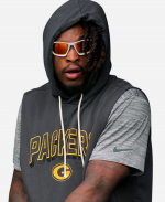 Xavier McKinney Packers Sideline Sleeveless Black Hoodie