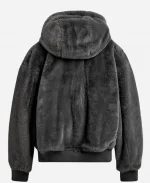 Zara Reversible Grey Faux Leather Bomber Jacket