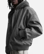 Zara Reversible Leather Bomber Jacket