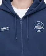 2025 Adidas Spzl Wilpshire Zip Up Track Hoodie - Navy Blue