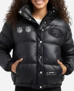 49ers Off Seasonc Leather Puffer Jacket